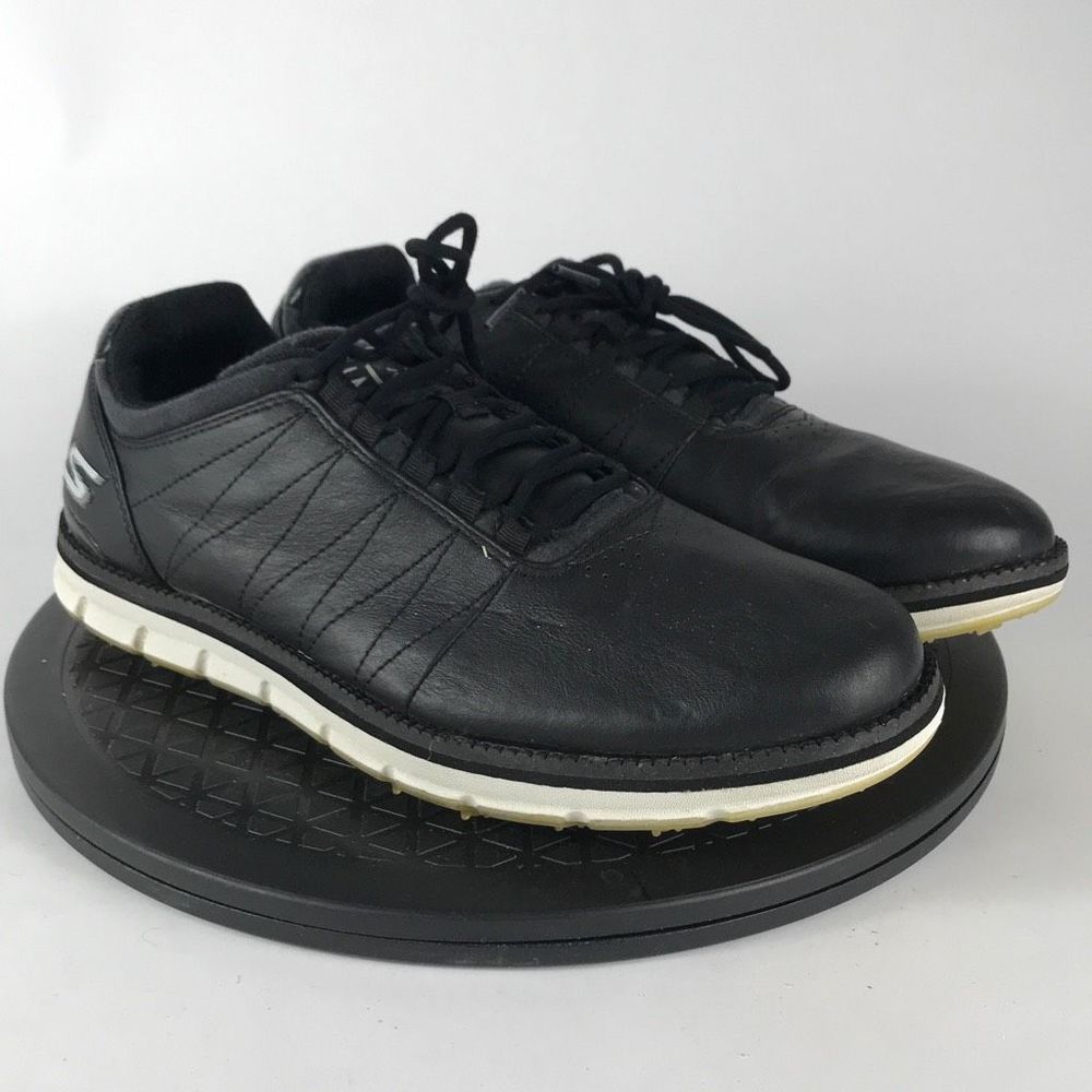 Skechers Go Golf Elite Black Leather Spikeless Golf Shoes 53530 Men’s Size 8 - Picture 3 of 12
